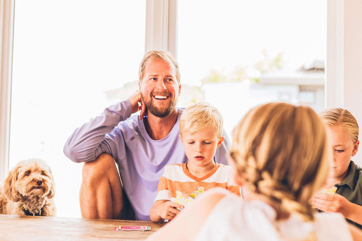 father and kids