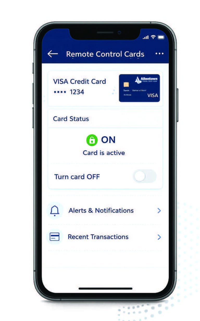 Remote Card Control mockup on iPhone